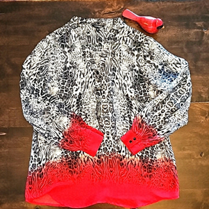 Conrad C Animal Print Blouse Size 14